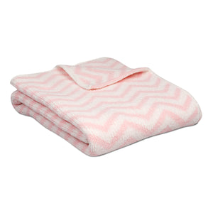 Chenille Big Kid Blanket - Pink Chevron