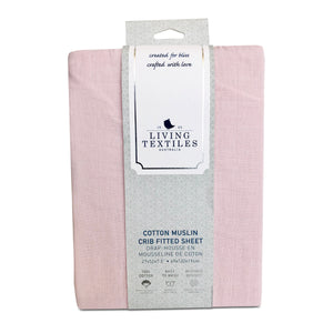Muslin Crib Fitted Sheet - Pink