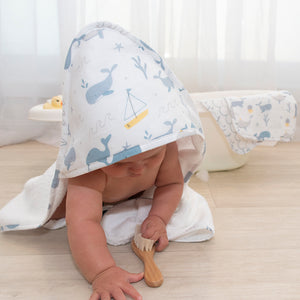 Muslin Hooded Towel - Whale of a Time