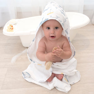 Muslin Hooded Towel - Whale of a Time
