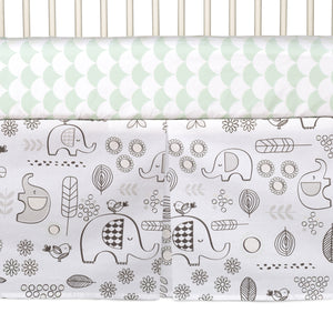 4pc Crib Bedding Set - Kayden Elle Elephant | Living Textiles Co.