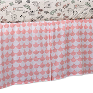 Crib Bed Skirt - Kayden Pink Scallops