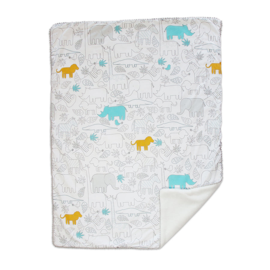 Baby Shower Gift Ideas | Baby Blanket w/ Sherpa - Safari